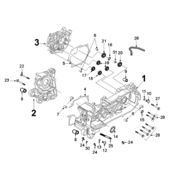 Crankcase Peugeot Django 125 EFI E4 2018-2020