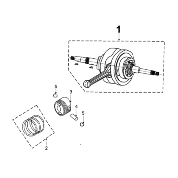 Crankshaft and piston Peugeot Django 125 EFI E4 2018-2020