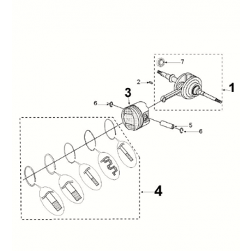 Krukas- Zuiger Peugeot Kisbee 4-takt Euro 5