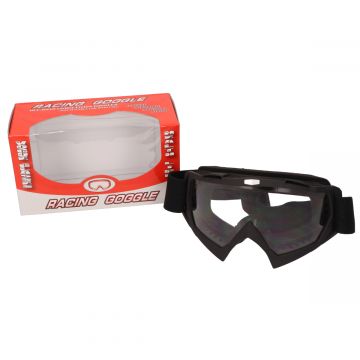 Crossbril MKX matzwart universeel voor crosshelm