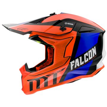 Crosshelm MT Falcon Warrior wit / blauw / oranje XL OP=OP