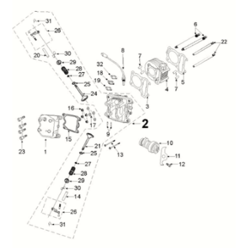 Cylinder head-cylinder Peugeot Tweet 125 Z PRO 2021-2022