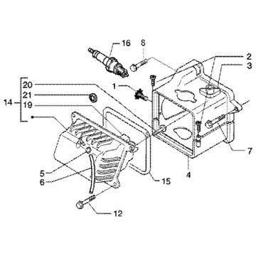 Koelkappen - Kleppendeksel - Bougie Piaggio Liberty 4-takt ←2006