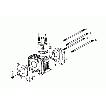 Cilinder - Koppakking - Voetpakking Sym Mio 50i