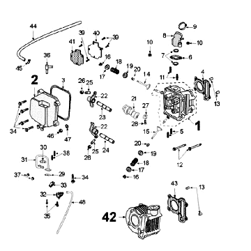 Cilinder - Cilinderkop - Nokkenas Peugeot Kisbee oranje