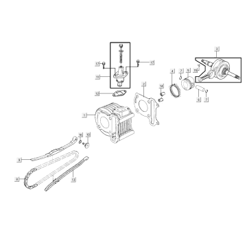 Cylinder piston crankshaft Kymco Super8 R E5