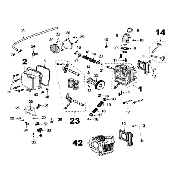 Cilinder - Cilinderkop Peugeot V-Clic 50 4-takt AC wit