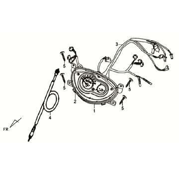 Kilometerteller - Cockpit - Kilometertellerkabel Sym Allo GT (WH006 S882U) white silver