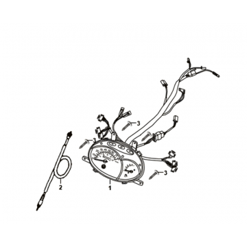 Kilometerteller - Cockpit - Kilometertellerkabel Sym Fiddle II Euro 4 (WH-006) White