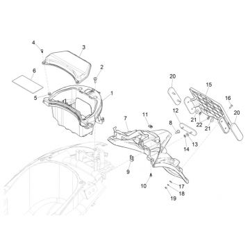 Achterspatbord Piaggio Liberty 125 IGET 3V ABS Euro 5