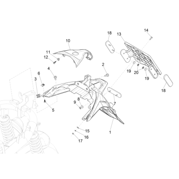 Achterspatbord Piaggio Medley 125 ABS Euro 5 2021-2022