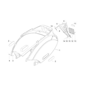 Motorschermen Piaggio Zip 2000 2-takt AC matzwart 168