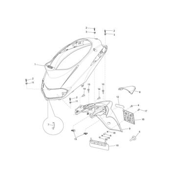 Onderspoiler Piaggio Liberty 50 2-takt AC wit 595