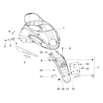 Motorschermen Piaggio Liberty 50 2-takt AC wit 595