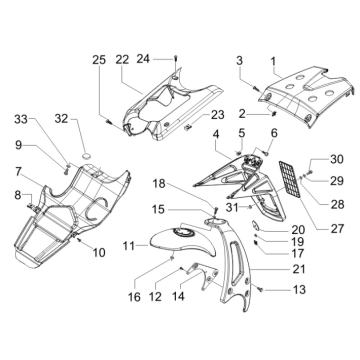 Achterspatbord Gilera Runner 50 SP 50 2-takt LC 2010-2017 rood 894