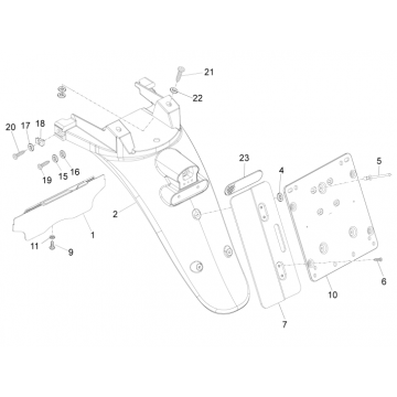 Achterspatbord Piaggio Beverly 500 Euro 3 2007-2012