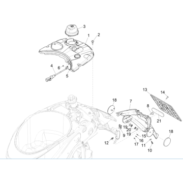 Achterspatbord -  Kentekenplaathouder Vespa Elettrica 45km/u Euro 5 2021