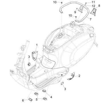 Framerubbers - Handgreep passagier Vespa Primavera 125 3V IE ABS