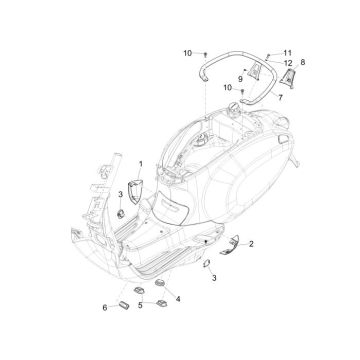 Framerubbers - Handgreep passagier Vespa Primavera 50 4-takt IGET 3V Euro 4 Rood Dragon 894