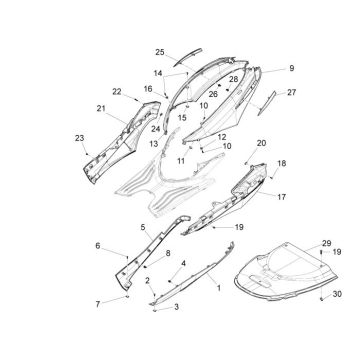 Onderspoiler Piaggio New Fly 4-takt 2V wit 566