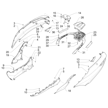 Motorschermen - Spoiler Piaggio MP3 350 Maxi Sport ABS Euro 4 2018-2020