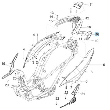 Motorschermen - Spoiler Piaggio MP3 300 HPE / 300 HPE Sport ABS Euro 5 2020-2022