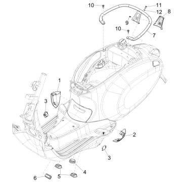 Motorschermen - Zijskirts Vespa Elettrica 45km/u Euro 5 2021
