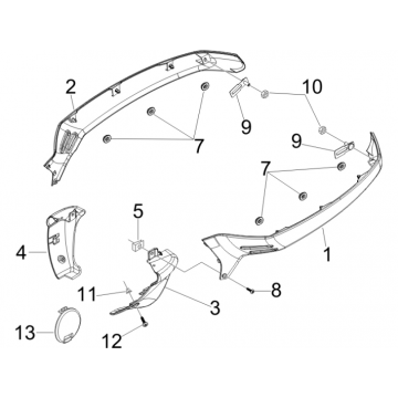 Motorschermen - Zijskirts Vespa GTS 250 ie 2005-2009 (met ABS) zwart 94