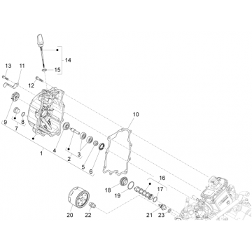 Waterpomp - Oliefilter Piaggio MP3 300 LT Sport 2009-2014