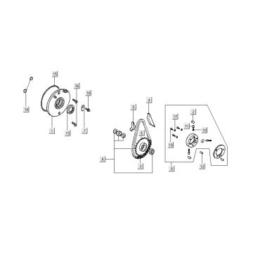 Distributieketting - Kettinggeleiders Kymco Nexxon 50 4-takt donkergrijs