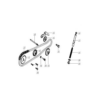 Distributieketting - Kettinggeleiders Kymco K-Pipe 4-takt Glans Zwart