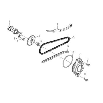 Distributieketting - Kettinggeleiders 3B3 50 4-takt AC Euro 4 2018→ Diverse delen achterkant BTC Ceo champagne