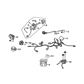 Kabelboom - Contactslot - CDI Sym Fiddle II Euro 4 (WH-006) White