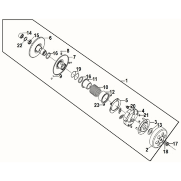 Driven pulley assy Sym Fiddle IV 125i LC ABS E5 2020-2021