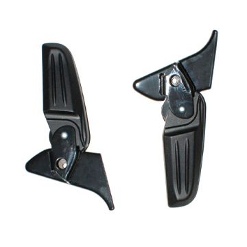 Duo-voetsteun set achterpassagier klapbaar compleet Vespa Primavera/Sprint matzwart
