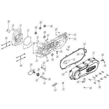 Carter - Carterdeksel - Kickstarteras Kymco Agility 16+ 150i Euro 4