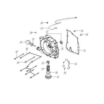 Carterhelft rechts - Peilstok - Oliefilter Kymco People S 150i Euro 4