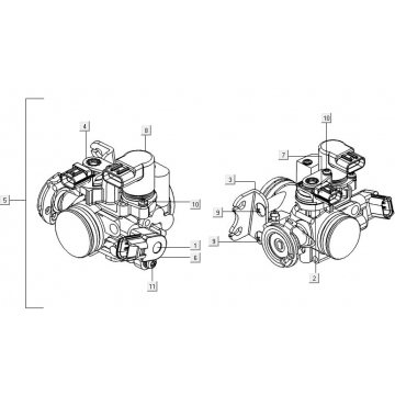 Gasklephuis Kymco New Downtown 350i ABS