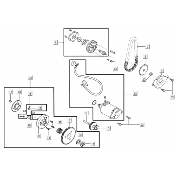 Startmotor - Startkoppeling - Oliepomp Kymco Agility 16+ 150i Euro 4