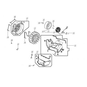 Ontsteking - Stator - Vliegwiel - Koelkappen Kymco People S 150i Euro 4