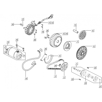 Ontsteking - Stator - Vliegwiel - Startmotor - Oliepomp Kymco New Downtown 350i ABS