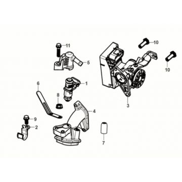 ECU - Gasklephuis - Injector- Inlaatspruitstuk  Sym Fiddle IV 50 Euro 5