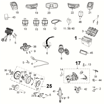 Electric equipment Peugeot Django 125 EFI E4 2018-2020