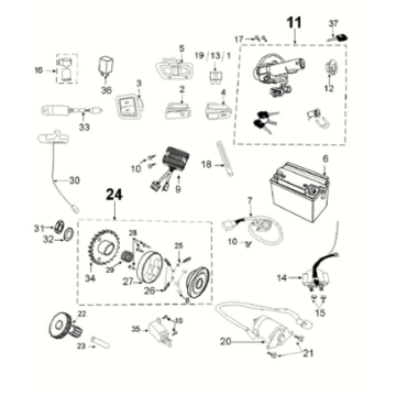 Electric equipment Peugeot Tweet 125 Z PRO 2021-2022