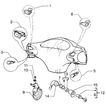 Schakelaars - Drukknoppen Piaggio Liberty 50 2-takt AC ←2006