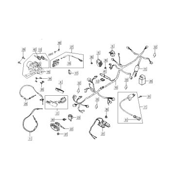 Kabelboom - Contactslot - Elektrische delen Kymco New Dink 4-takt zwart metallic
