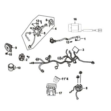 Kabelboom - Contactslot - Elektrische delen Sym Symphony ST Euro 4