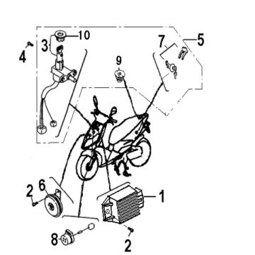 Kabelboom - Contactslot - Elektrische delen Generic Cracker 50 2-takt zwart 2010