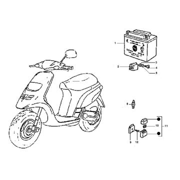 Accu - Startrelais Piaggio Typhoon 50 2-takt AC 1998-2005