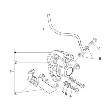 Remklauw - Remblokken - Remleiding Vespa LX 50 2-takt AC